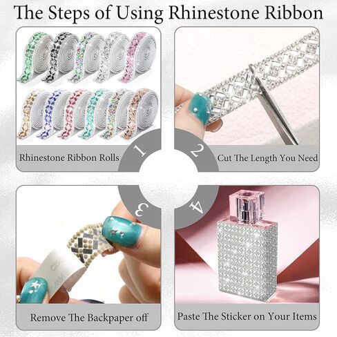 Bling Rhinestone Ribbon Roll,1.5 CM Width Adhesive Rhinestone Strips for DIY Crafts,Red Glass Rhinestones Tape Sticker,3 Yards Diamond Ribbon Self Adhesive for Car Wedding Party Decoration in Saudi Arabia