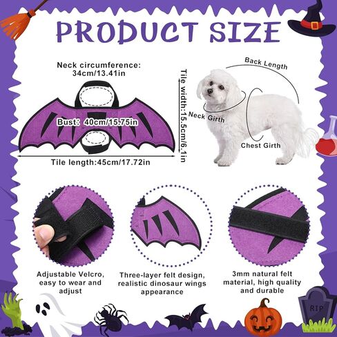 Dog Dragon Wings Halloween Costume Pet Cosplay Wings Accessory for Small Medium Earge Dogs Cat Cat Cat Halloween Photo Photo Photo Props Props in Kuwait