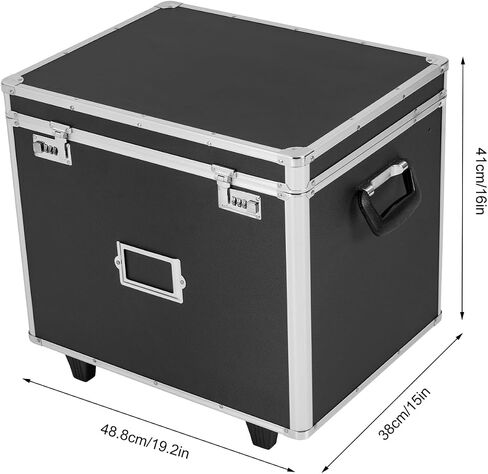 Rolling File Box Document Box with Lock Wheels Multi-Layer Water-Resistant Large Portable Home Filing Cabinet for Hanging Folders 19.2 x 15 x 16inch in Saudi Arabia