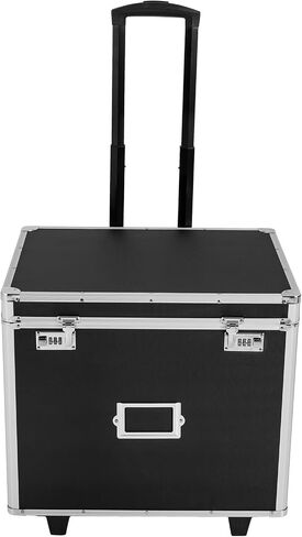 Rolling File Box Document Box with Lock Wheels Multi-Layer Water-Resistant Large Portable Home Filing Cabinet for Hanging Folders 19.2 x 15 x 16inch in Saudi Arabia