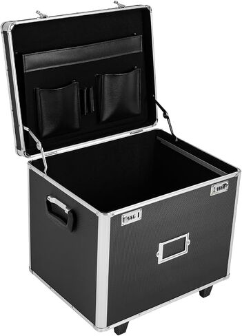 Rolling File Box Document Box with Lock Wheels Multi-Layer Water-Resistant Large Portable Home Filing Cabinet for Hanging Folders 19.2 x 15 x 16inch in Saudi Arabia