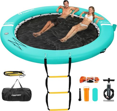 FBSPORT DELOATABLE DOCK FLOVITING FLATTEM ، أرجوحة مائية قابلة للنفخ عائمة سطح السفينة للبحيرة ث/كوب ، حلقة عائمة الدائرية الدائرية ، حوض سباحة عائم منصة الجزيرة in Kuwait