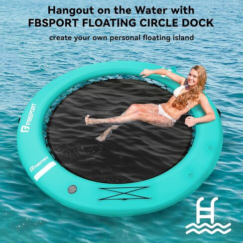 FBSPORT DELOATABLE DOCK FLOVITING FLATTEM ، أرجوحة مائية قابلة للنفخ عائمة سطح السفينة للبحيرة ث/كوب ، حلقة عائمة الدائرية الدائرية ، حوض سباحة عائم منصة الجزيرة in Kuwait