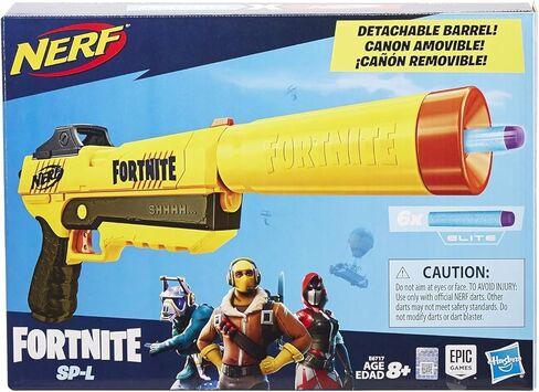 Nerf Fortnite SP-L Elite Dart Blaster مع برميل قابل للفصل و 6 NERF Fortnite Elite Sarts (Amazon Exclusive) in Kuwait