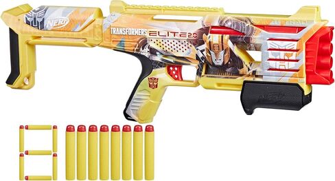 NERF Transformers Bumblebee Dart Blaster ، 8 Nerf Elite Darts ، Action Action ، Toy Foam Blasters for 8 year boys & girls & up (Amazon Exclusive) in Kuwait