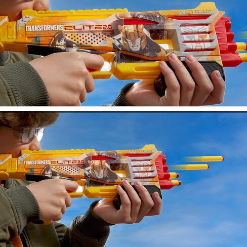 NERF Transformers Bumblebee Dart Blaster ، 8 Nerf Elite Darts ، Action Action ، Toy Foam Blasters for 8 year boys & girls & up (Amazon Exclusive) in Kuwait