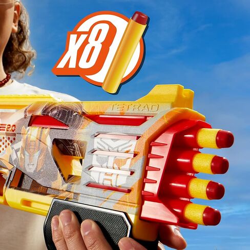 NERF Transformers Bumblebee Dart Blaster ، 8 Nerf Elite Darts ، Action Action ، Toy Foam Blasters for 8 year boys & girls & up (Amazon Exclusive) in Kuwait