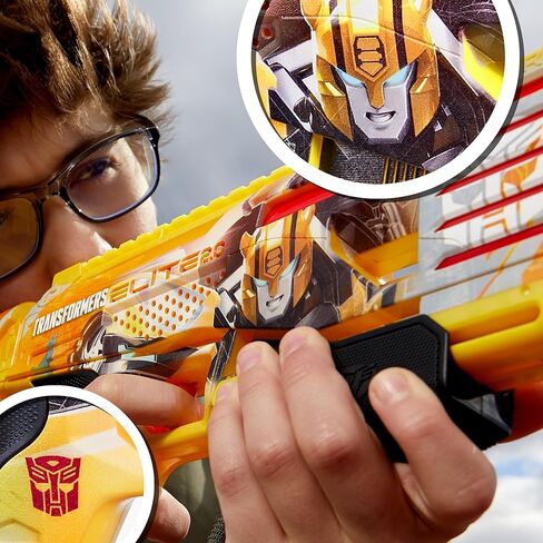 NERF Transformers Bumblebee Dart Blaster ، 8 Nerf Elite Darts ، Action Action ، Toy Foam Blasters for 8 year boys & girls & up (Amazon Exclusive) in Kuwait