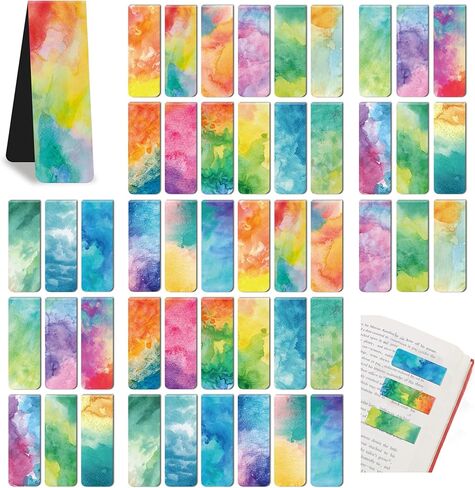 96Pack Magnetic Bookmarks for Reading Women Men Kids Teacher Book Lovers Gifts, Bookmarks Bulk Personalized Bookmark Magnet Bookmark Clips Cute Pretty Funny Book Markers (multi-colored-01) in Kuwait