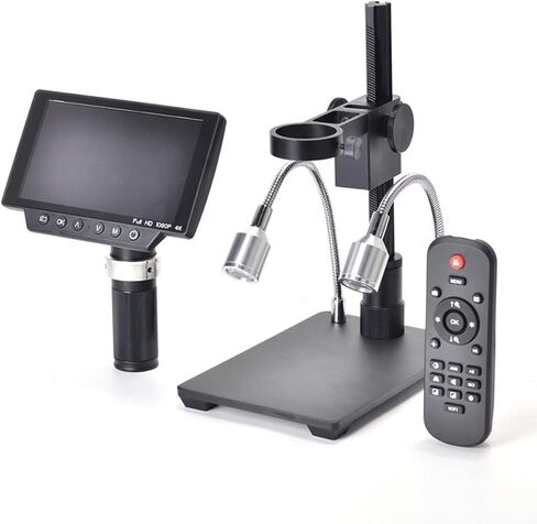 Microscope 5 Inch Screen 16MP 4K 1080P 60FPS Industry Microscope Camera 150X C-Mount Lens in Saudi Arabia