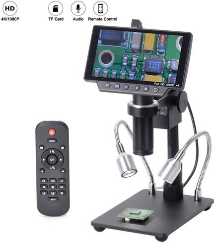 Microscope 5 Inch Screen 16MP 4K 1080P 60FPS Industry Microscope Camera 150X C-Mount Lens in Saudi Arabia