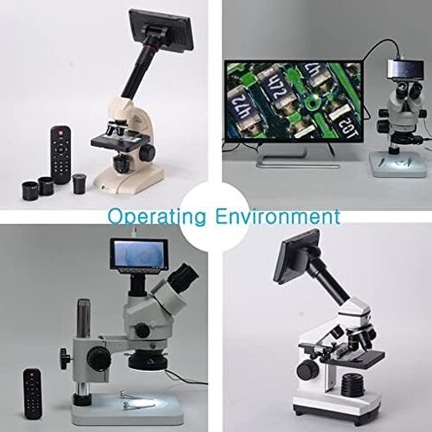 Microscope 5 Inch Screen 16MP 4K 1080P 60FPS Industry Microscope Camera 150X C-Mount Lens in Saudi Arabia