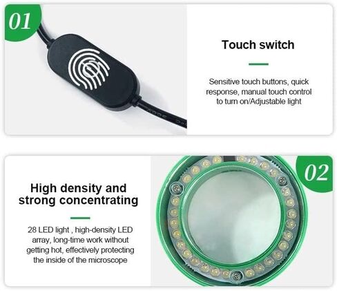 Microscope 28 Lamp 7000k Adjustable LED Light Touch Switch for Most Stereo Microscopes in Saudi Arabia