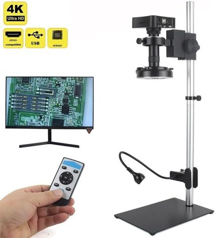 Microscope 38MP 4K 1080P USB Industrial Digital Video Microscope Camera 10-130X Zoom C Mount Lens in Saudi Arabia