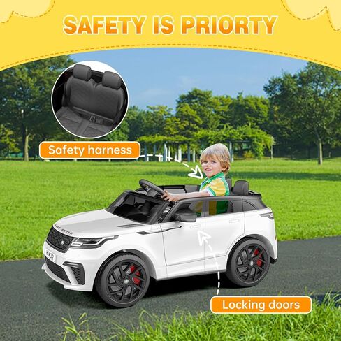 Garvee Kids Electric Car with Remote Control, Licensed Land Rover Ride On Truck Toy for Ages 37 Months+ w/Parent Remote, Rocking Mode, MP3 Player & Safety Belt | Birthday/Xmas Gift in Saudi Arabia