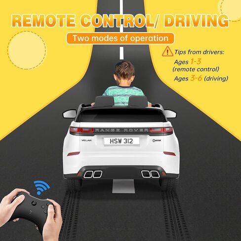 Garvee Kids Electric Car with Remote Control, Licensed Land Rover Ride On Truck Toy for Ages 37 Months+ w/Parent Remote, Rocking Mode, MP3 Player & Safety Belt | Birthday/Xmas Gift in Saudi Arabia