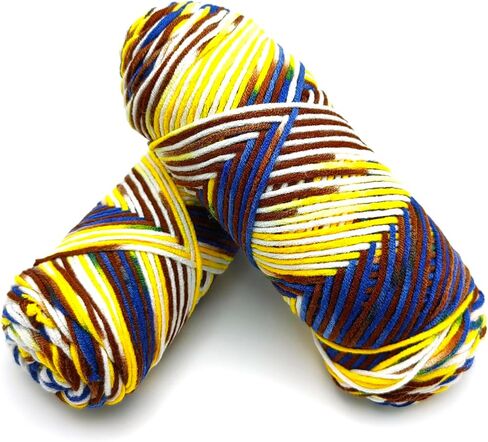 5-Ply Variegated Yarn 200g/2pcs, Acrylic 100%, Chunky Weight 2.5mm, Soft & Cozy, Vibrant Colors, Full Hand Feel for Knitting Sweaters, Scarves, Shawls, Hats (5#Orange Powder) in Kuwait
