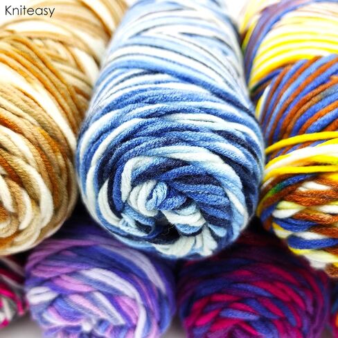 5-Ply Variegated Yarn 200g/2pcs, Acrylic 100%, Chunky Weight 2.5mm, Soft & Cozy, Vibrant Colors, Full Hand Feel for Knitting Sweaters, Scarves, Shawls, Hats (5#Orange Powder) in Kuwait