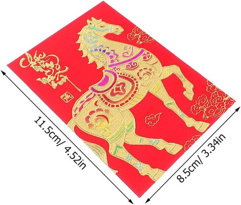 Toyvian 120pcs الأظرف الصينية الحمراء 2026 حصان العام الجديد هونغ باو ورقة ريد بوك باركس ماليات للأطفال حفلة الربيع حظا سعيدا in Saudi Arabia
