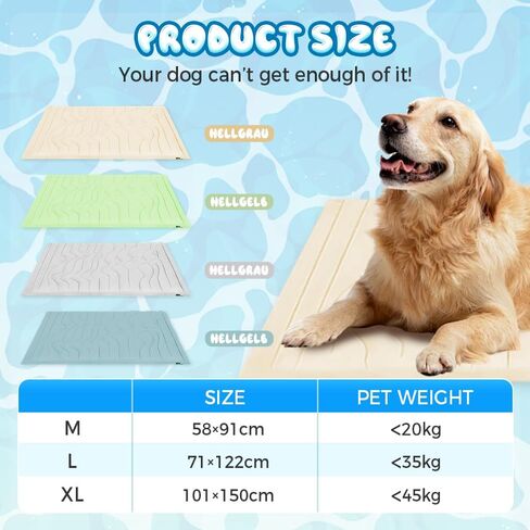Dog Cooling Mat, 2025 Upgraded Cooling Mat for Dogs, Breathable Dog Bed with Non-Slip Design, Durable Cool Pad for Cats Washable Summer, Pets Sleeping Mats Home Outdoor (Khaki, X-Large) in Saudi Arabia