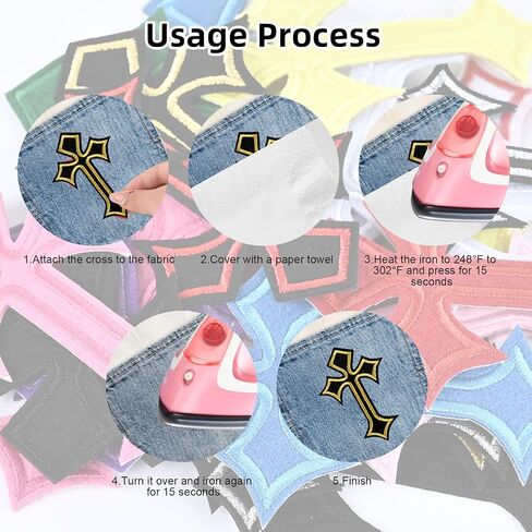 Nachlynn 20 pcs تصحيح البقع الحديد على بقع ديكور DIY للجنون القبعات القبعات على الظهر (Multicolor) in Saudi Arabia