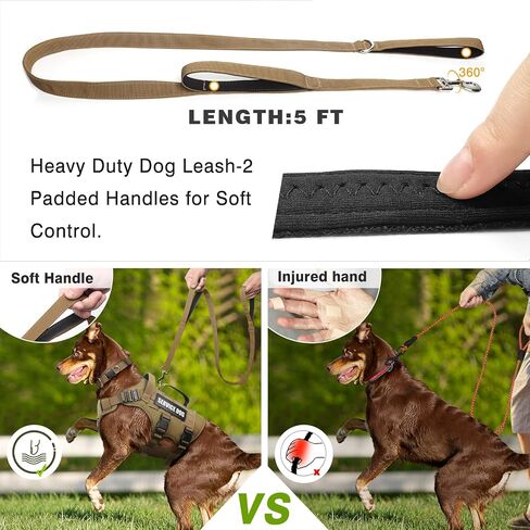 Winsee Tactical Dog Harness مع مقود الكلاب ، طوق الكلاب ، خدمة العمل Molle مع 10 بقع الحيوانات الأليفة للكلب الكبير ، لا تسخير عسكري السحب وحقيبة الظهر مع Airtag Holdler in Kuwait