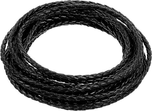 5.5 Yards Genuine Leather Cord 4mm Genuine Braided Boho Leather Cord Strip Braiding String Antique Strap 5m Long for Bracelet Necklace Beading Jewelry DIY Crafts in Saudi Arabia