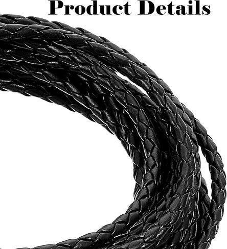 5.5 Yards Genuine Leather Cord 4mm Genuine Braided Boho Leather Cord Strip Braiding String Antique Strap 5m Long for Bracelet Necklace Beading Jewelry DIY Crafts in Saudi Arabia