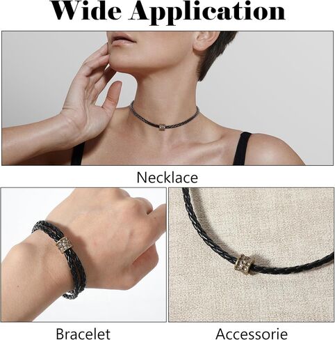 5.5 Yards Genuine Leather Cord 4mm Genuine Braided Boho Leather Cord Strip Braiding String Antique Strap 5m Long for Bracelet Necklace Beading Jewelry DIY Crafts in Saudi Arabia