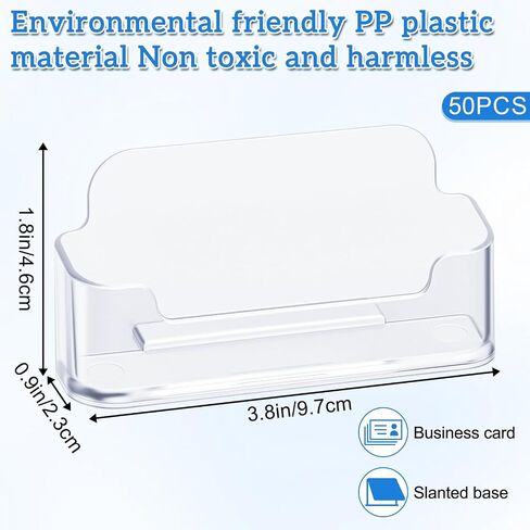 Giantree 50 Pack Business Card Holder, Acrylic Business Card Holder for Desk, Clear Plastic Desk Businesss Cards Display, Fits 30-50 Businesss Cards in Saudi Arabia