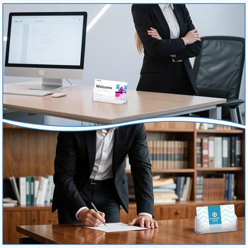 Giantree 50 Pack Business Card Holder, Acrylic Business Card Holder for Desk, Clear Plastic Desk Businesss Cards Display, Fits 30-50 Businesss Cards in Saudi Arabia