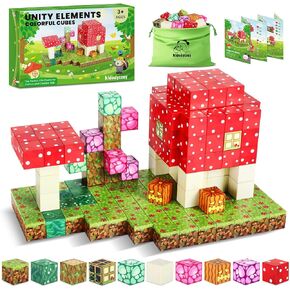 Kid Odyssey Magnetic Blocks - Magnetic Building Toys, Build My Magic Mushroom World Set with STEM Magnet Blocks, Creative and Imaginative Playset for Kids in Kuwait