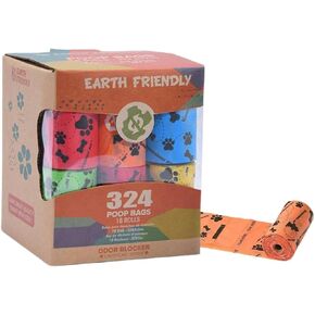 Pet waste bags, pack of 324, extra thick leak-proof, lavender scented, eco-friendly pet waste bags suitable for dog walking, home use, and travel in Kuwait