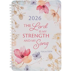 Christian Art Gifts 2026 Compact Spiral-bound 12 Month Planner for Women: Be Still & Know Encouraging Scripture, Daily Planning, Organizing, Reminders, Appointments, Cute Teal Multicolor Floral & Gold in Kuwait