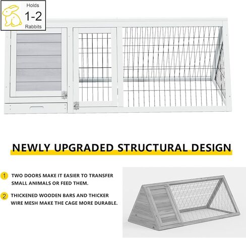 أرنب خشبي يركض قفصًا داخليًا ، وأرنب أوماني أونباني منزل في الهواء الطلق ، قفص أرنب صغير مع سياج الأسلاك التهوية للأرانب الجرو (رمادي) in Kuwait