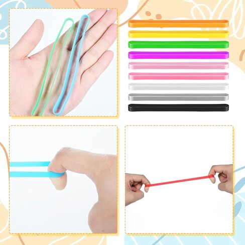 36 Pcs Silicone Rubber Bands 5 Inch Colorful Elastic Rubber Wrapping Bands Assorted Colors Durable and Reusable for Notebook Books Art Cooking Wrapping Office Supplies in Saudi Arabia