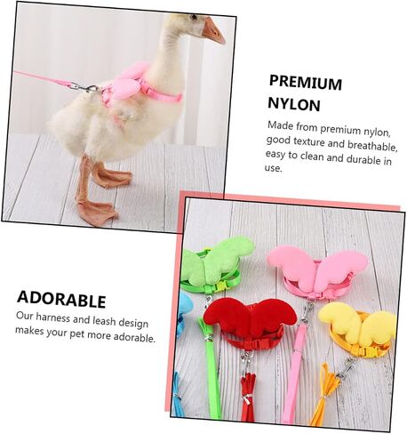 1Pc Pink Goose Leash Durable Pet Walking Harness for Chickens Ducks for Outdoor Activities Encourages Healthy Exercise Adorable Design for Everyday Use in Saudi Arabia