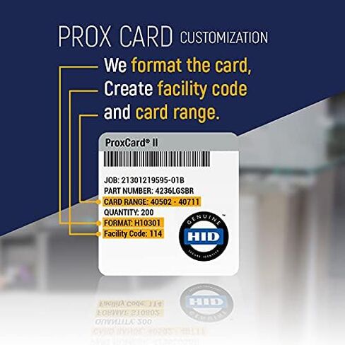 Custom Programmed HID Prox Cards 26 bit H10301 Format HID 1386 ISOProx II (25) in Saudi Arabia