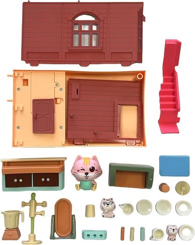 Koko's Cat Town Diy Miniature House Kit ، مجموعة مباني بيع كعكة البيت الصغيرة ، Dollhouse لـ 3 وما فوق ، مجموعة Building Dollhous in Saudi Arabia