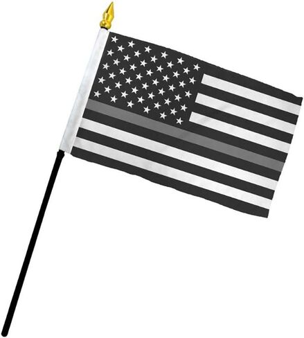 Trade Winds Wholesale Lot of 12 USA 50 Star Thin Grey Gray Line 4"x6" Flag Desk Table Plastic Stick Staff in Saudi Arabia