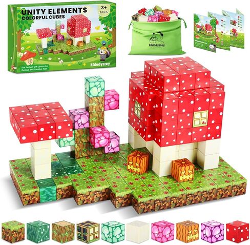 Kid Odyssey Magnetic Blocks - Magnetic Building Toys, Build My Magic Mushroom World Set with STEM Magnet Blocks, Creative and Imaginative Playset for Kids in Kuwait