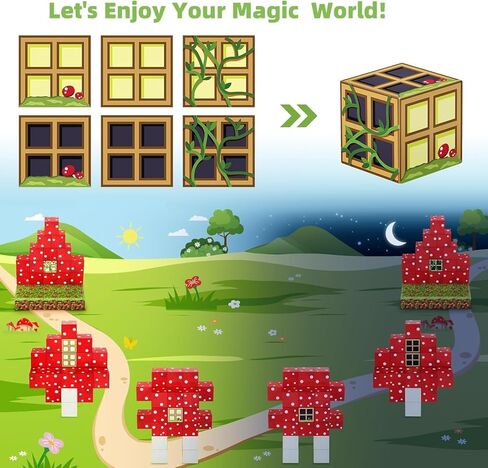 Kid Odyssey Magnetic Blocks - Magnetic Building Toys, Build My Magic Mushroom World Set with STEM Magnet Blocks, Creative and Imaginative Playset for Kids in Kuwait