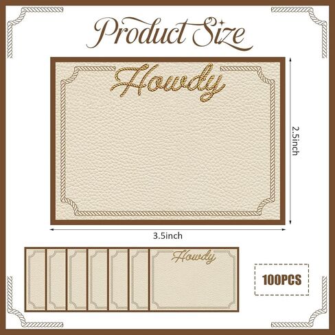 100 PCS Wild West لاصق الطالب nametags 2.5 × 3.5 في ملصقات علامة اسم رعاة البقر لعرض لعبة عيد ميلاد لعبة الديكور لعبة in Saudi Arabia