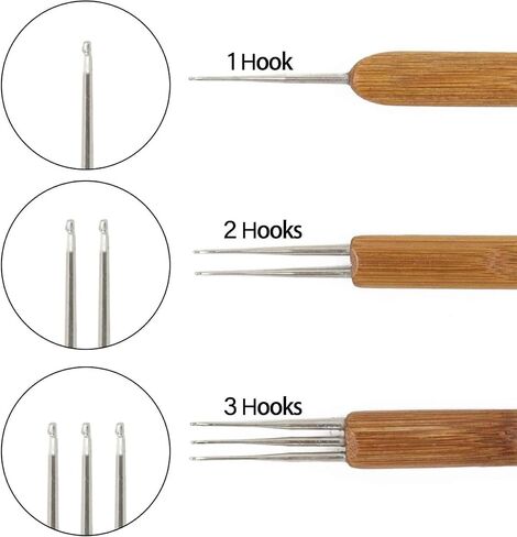 Dreadlock Crochet Hook Dreadlocks الإبرة أداة الرهبة أقفال النسيج إبر الكروشيه لإبر حياكة حرفة جديلة (0.75 ملم) in Saudi Arabia