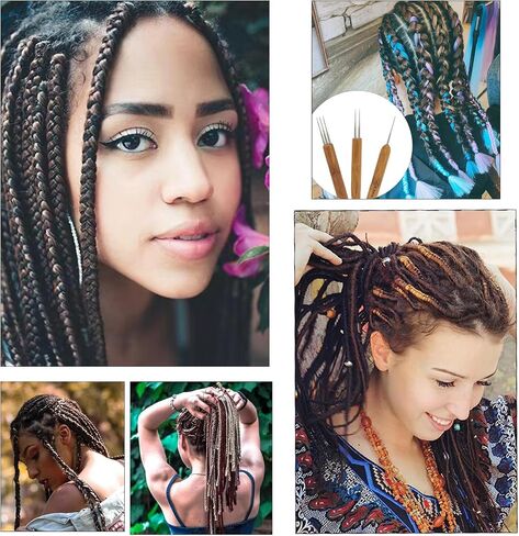 Dreadlock Crochet Hook Dreadlocks الإبرة أداة الرهبة أقفال النسيج إبر الكروشيه لإبر حياكة حرفة جديلة (0.75 ملم) in Saudi Arabia