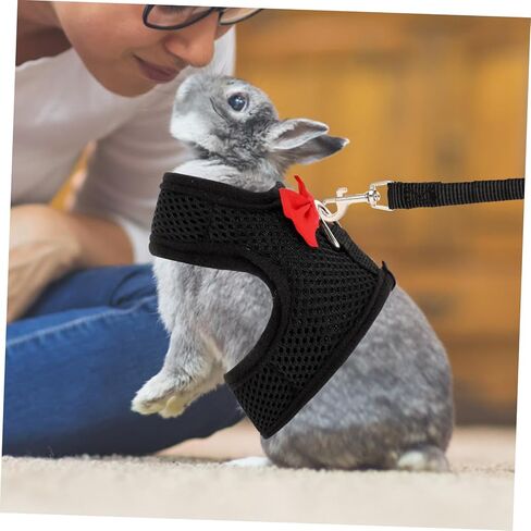 VICASKY Rabbit Harness Leash Set Adjustable Outdoor Bunny Leash and Vest for Small Pets Suitable for Rabbits and Guinea Pigs Comfortable and Breathable Design in Saudi Arabia