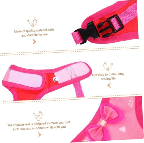 Merryhappy Pet Rooster Harness and Hen Leash مجموعة قابلة للتعديل حبل جذب الدجاج للتنفس للاستخدام في الهواء الطلق in Kuwait