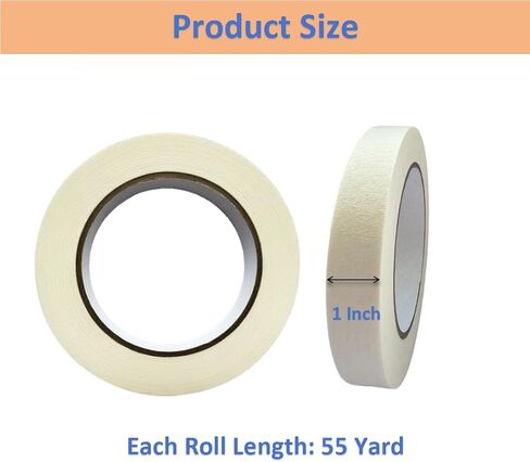 Masking Tape, Painting Tape, 2 Roll 1 Inch x 55 Yards, General Purpose for Factory Home Office School Stationery, Labeling, Painting, Crafting, Arts use etc in Saudi Arabia