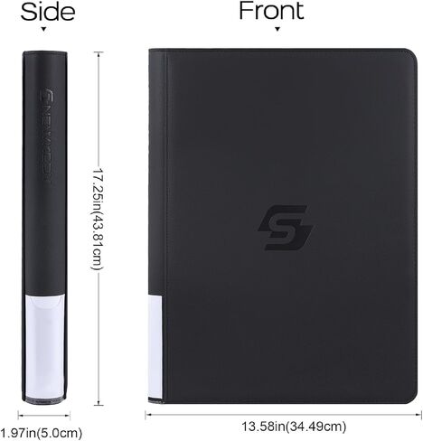 Snekdy premium 1024-pocket trading card binder, 16-pocket cards album, waterproof PU-leather Cover album with side loading, holds gaming, baseball, basketball & sports cards (Black) in Saudi Arabia