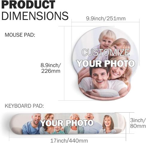 Custom Mouse Pad Set with Photo, Personalized Mouse Pad with Picture for Office Home Office Supplies & Gaming Computer Keyboard Rest in Saudi Arabia